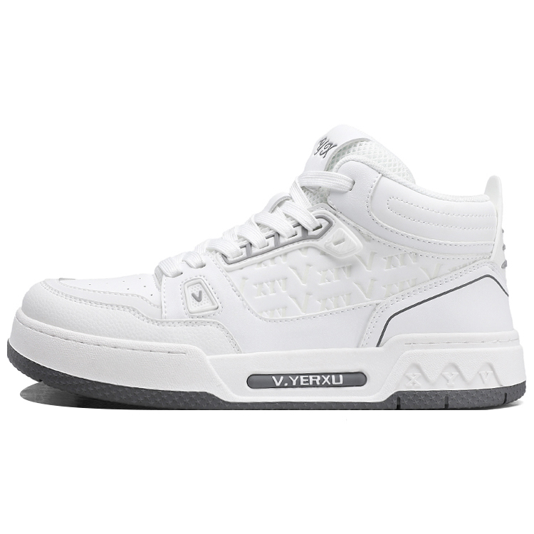 

Coverage Slip Resistant Cushioning Abrasion Resistant Lightweight Support Mid Top Skateboard Shoes Unisex V.YERXU, белый серый
