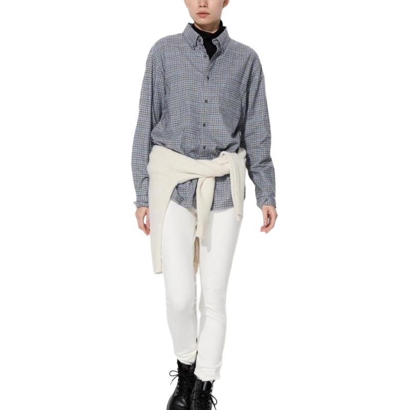 

Рубашка унисекс серые UNIQLO, серый