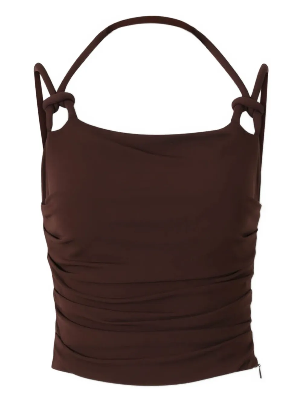 

Укороченный топ с узлом Cult Gaia, коричневый