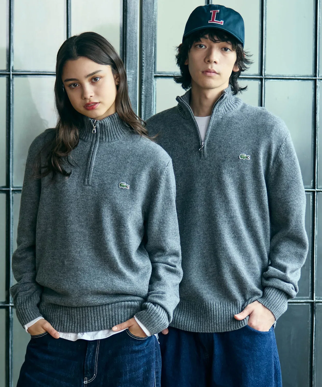 Свитер Lacoste с высоким воротником и молнией, чёрный — фото 3