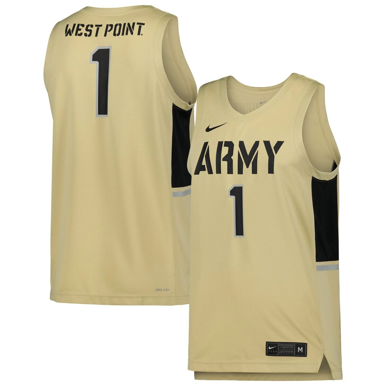 

Реплика мужской баскетбольной майки #1 Gold Army Black Knights Team Nike