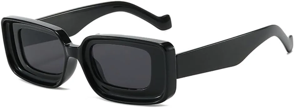 

LVTFCO Популярные модные прямоугольные солнцезащитные очки для женщин в стиле ретро, ​​конфетные цвета, маленькая оправа, трендовые красные и желтые оттенки, Black