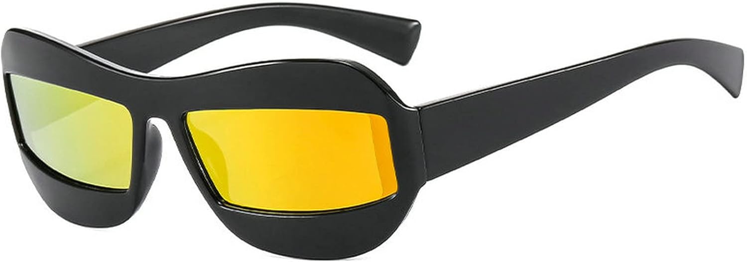 

Солнцезащитные очки COTIA для женщин, панк-очки, уникальные спортивные солнцезащитные очки, мужские солнцезащитные очки с защитой от УФ-излучения UV400, зеркальные, разноцветные, в стиле Y2K, Black Orange