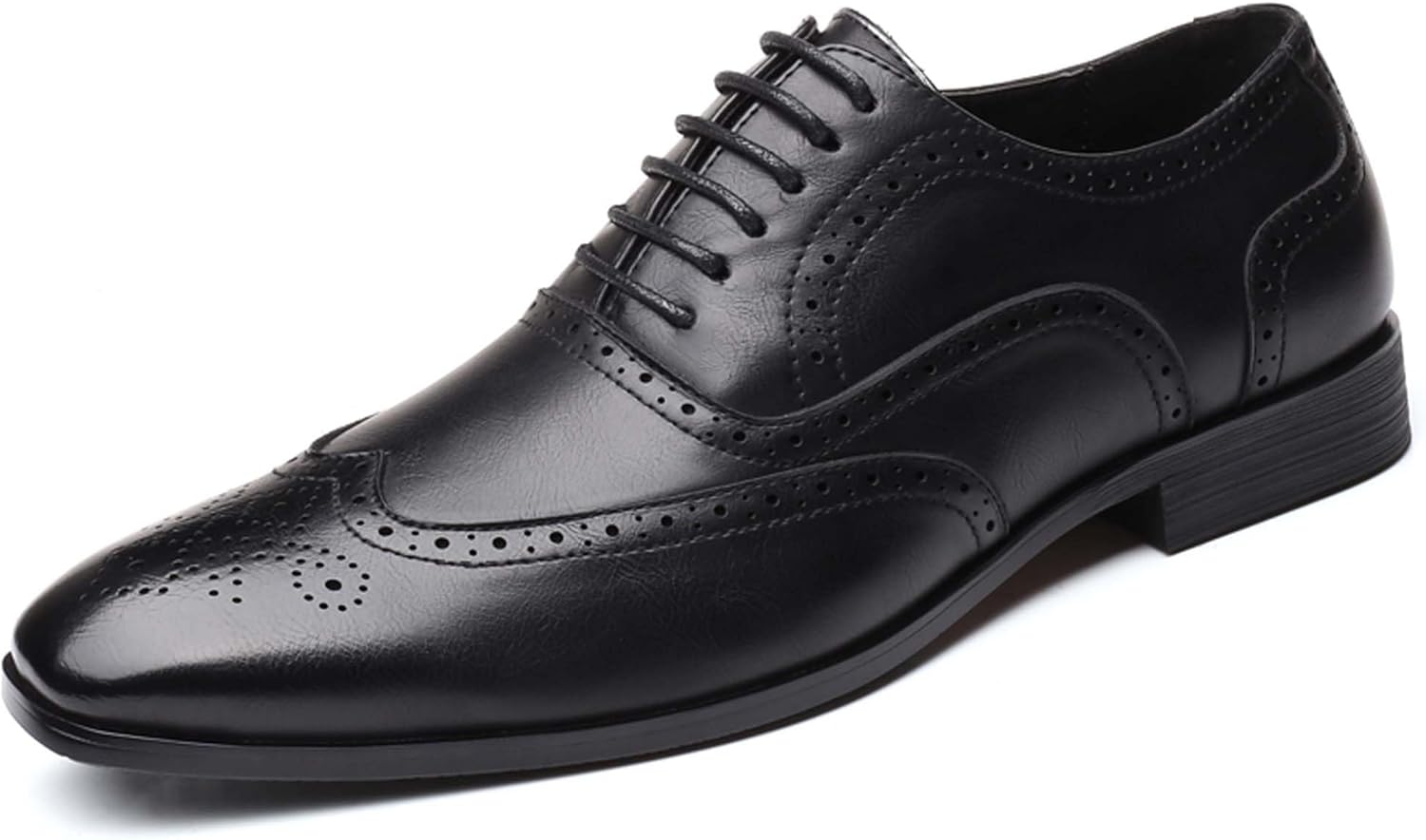 

Мужские оксфорды городской ретро стиль бизнес-кэжуал формальные кожаные туфли, противоскользящие, удобные, подходят для офисных встреч, униформы, банкетов, свадеб, костюмов и платьев Generic, черный