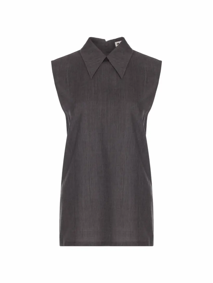 

Шерстяной топ Jil Sander, серый