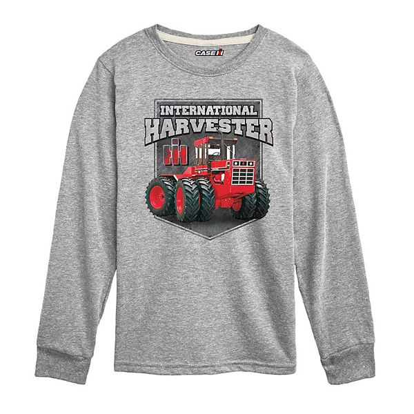 

Футболка с длинным рукавом Case IH для мальчиков 8-20 лет с металлическим значком Licensed Character, Athletic Heather