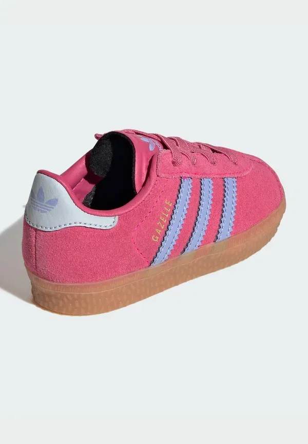 Детские кроссовки Gazelle Adidas Originals, розовый шок, синий искристый, голубой ореол — фото 4