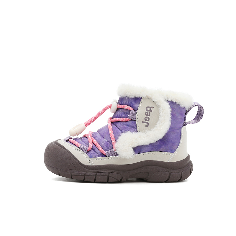 

Устойчивые к скольжению и истиранию термо высокие зимние ботинки Kids' Jeep, hyacinth фиолетовый/хаки серый[fleece-lined]
