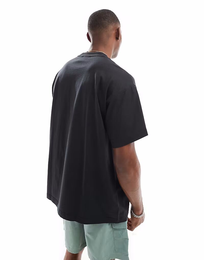Футболка Adidas Originals Trefoil Essentials oversize черного цвета — фото 2