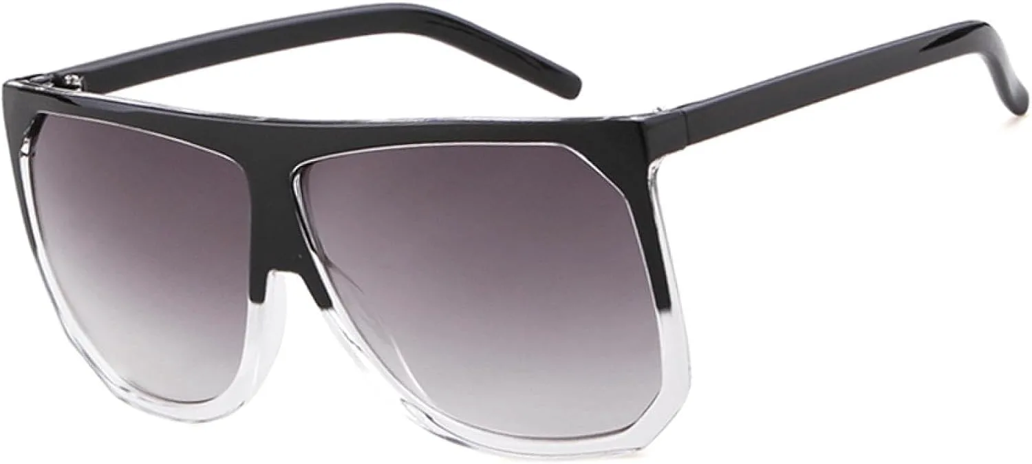 

Квадратные солнцезащитные очки для женщин, винтажные, увеличенного размера, с плоской верхней частью, леопардовый градиент, женские очки UV400 WNCKSQ, C1