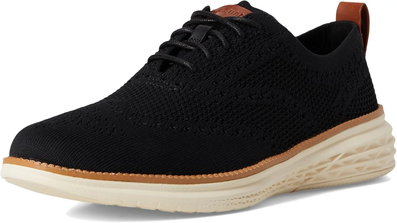 Мужские туфли Cole Haan Grand Hurrion Stitchlite с крыльями, черный/слоновая кость — фото 4