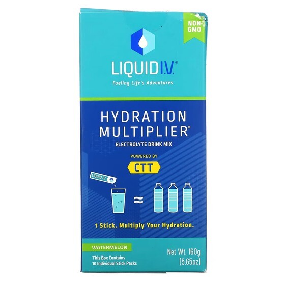 

Смесь для напитков Liquid I.V. Hydration Multiplier с электролитами, арбуз, 10 индивидуальных стиков по 16 г