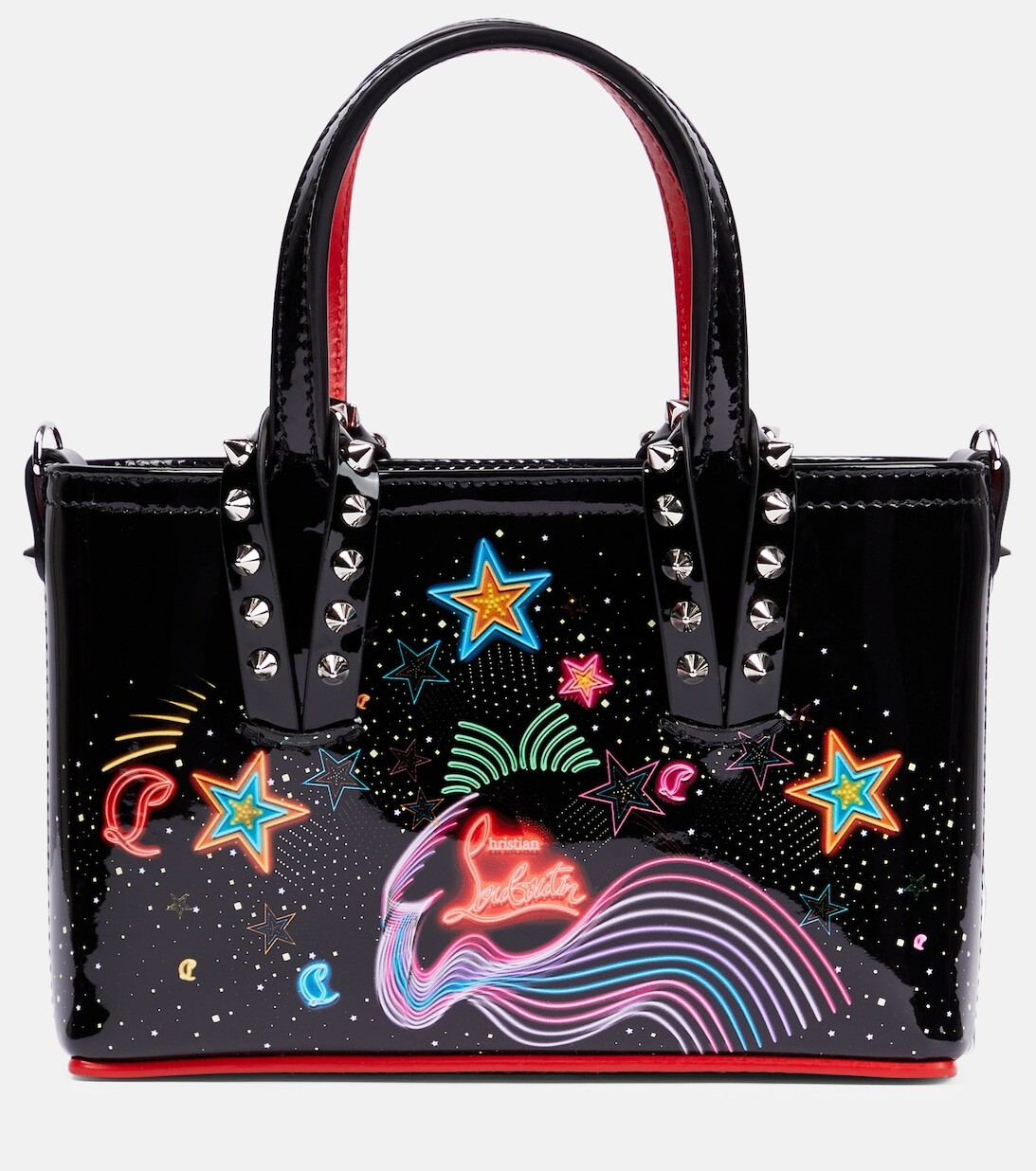 

Сумка-тоут Cabata Mini из кожи с декором Christian Louboutin, разноцветный