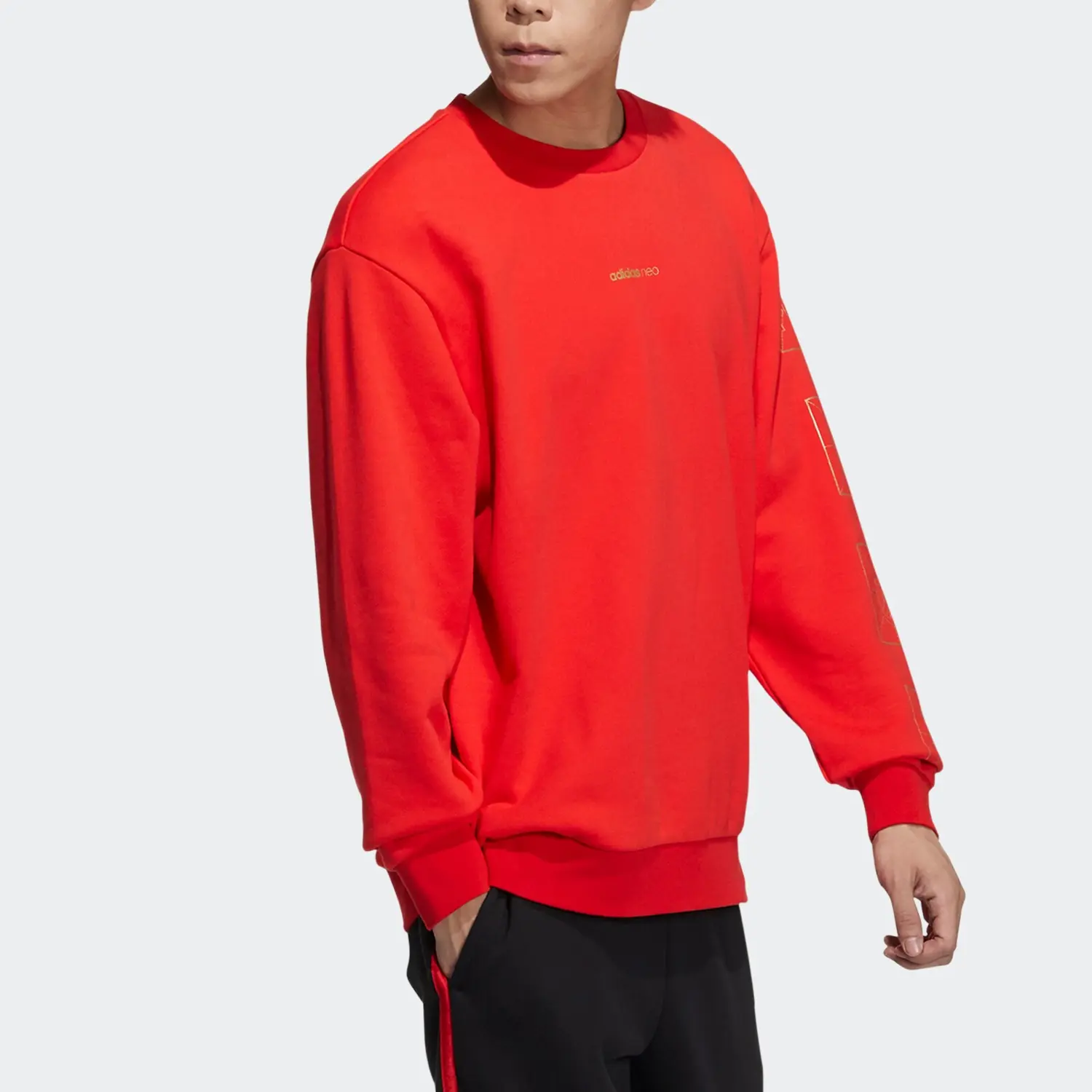 Футболка мужская оранжево-красная Adidas Neo — фото 3