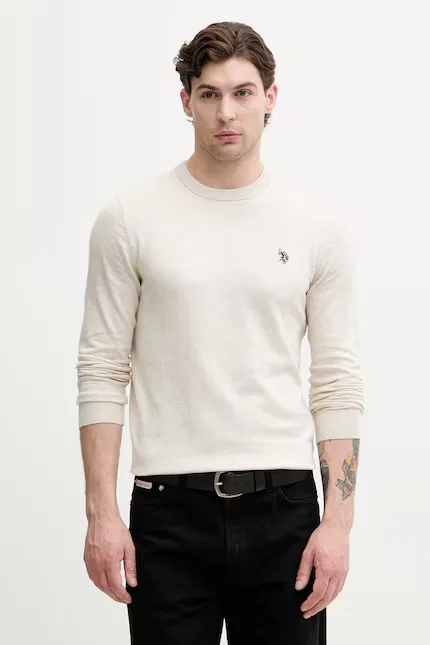 Свитер облегченный Lightweight U.S. Polo Assn., бежевый