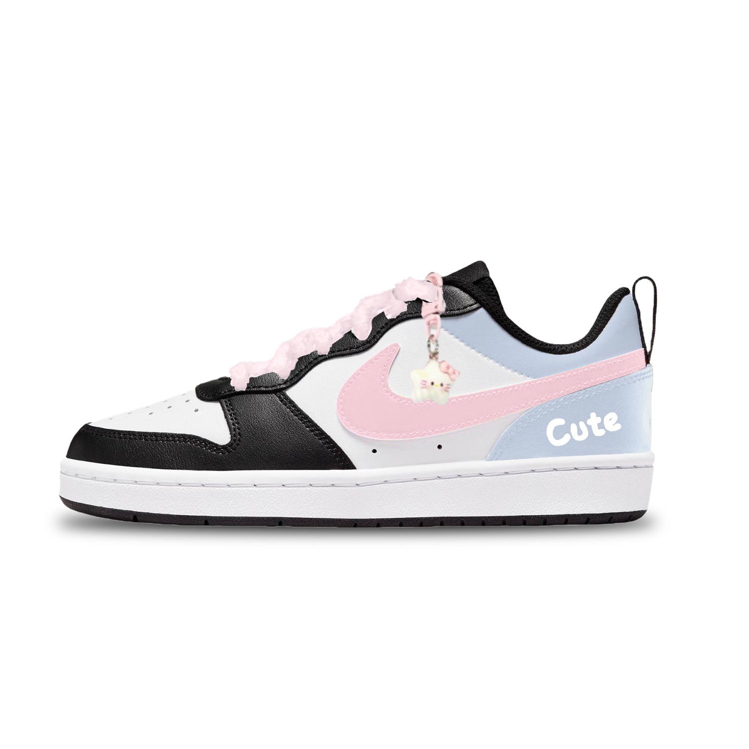 

Nike Кроссовки для скейтбординга Court Borough Pink C Abrasion Resistant Low top детские unisex