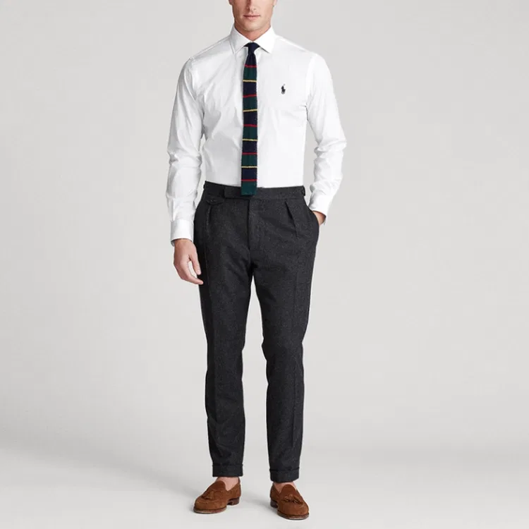 Рубашка Polo Ralph Lauren Slim Fit белая — фото 3