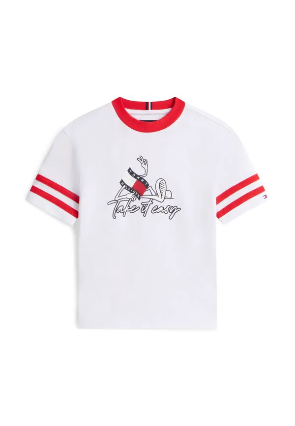 Футболка с принтом в виде волнистого флага Tommy Hilfiger, White — фото 4