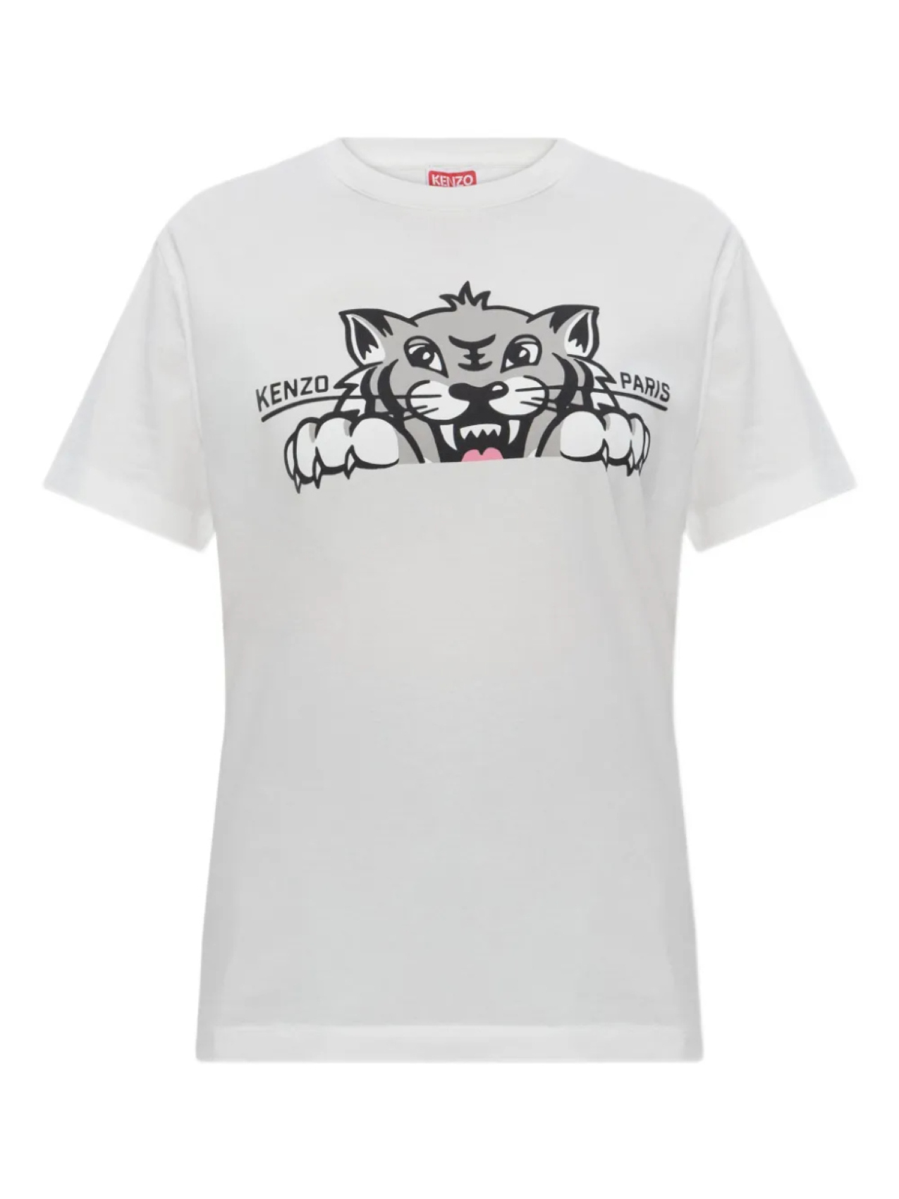 

Футболка из хлопка с тигровым принтом Kenzo, белый