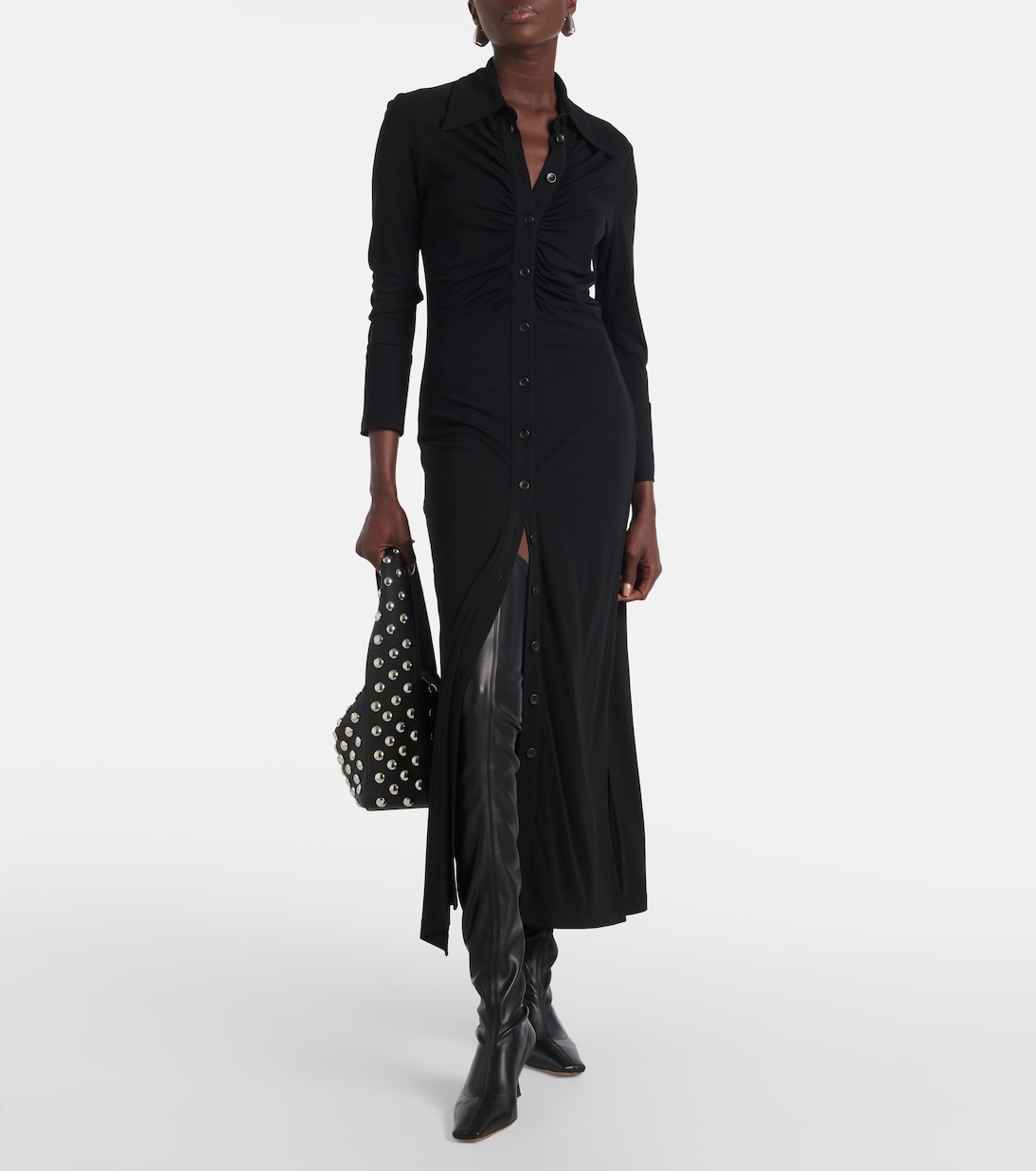 Сапоги выше колена из искусственной кожи Proenza Schouler, черный — фото 2