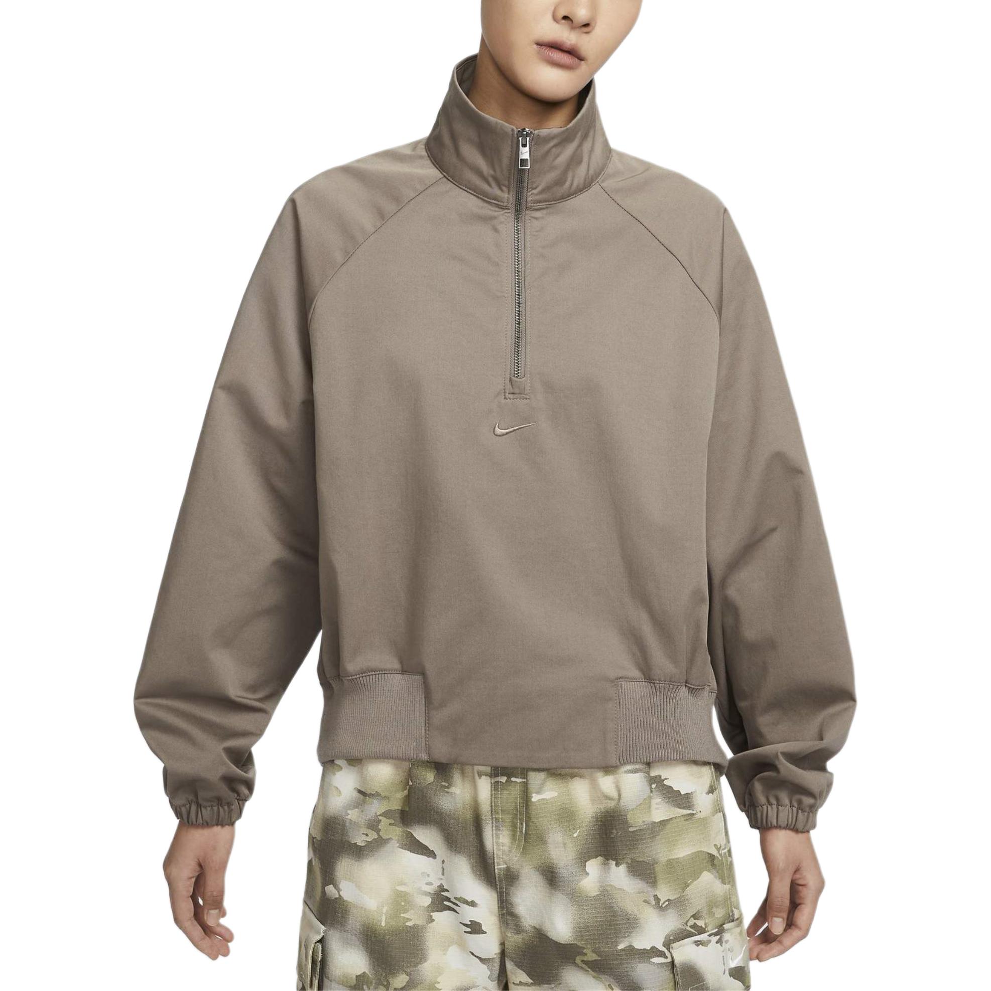 Sportswear Collection Women's Oversized Twill 1/4-Zip Top Nike, коричневый — фото 3