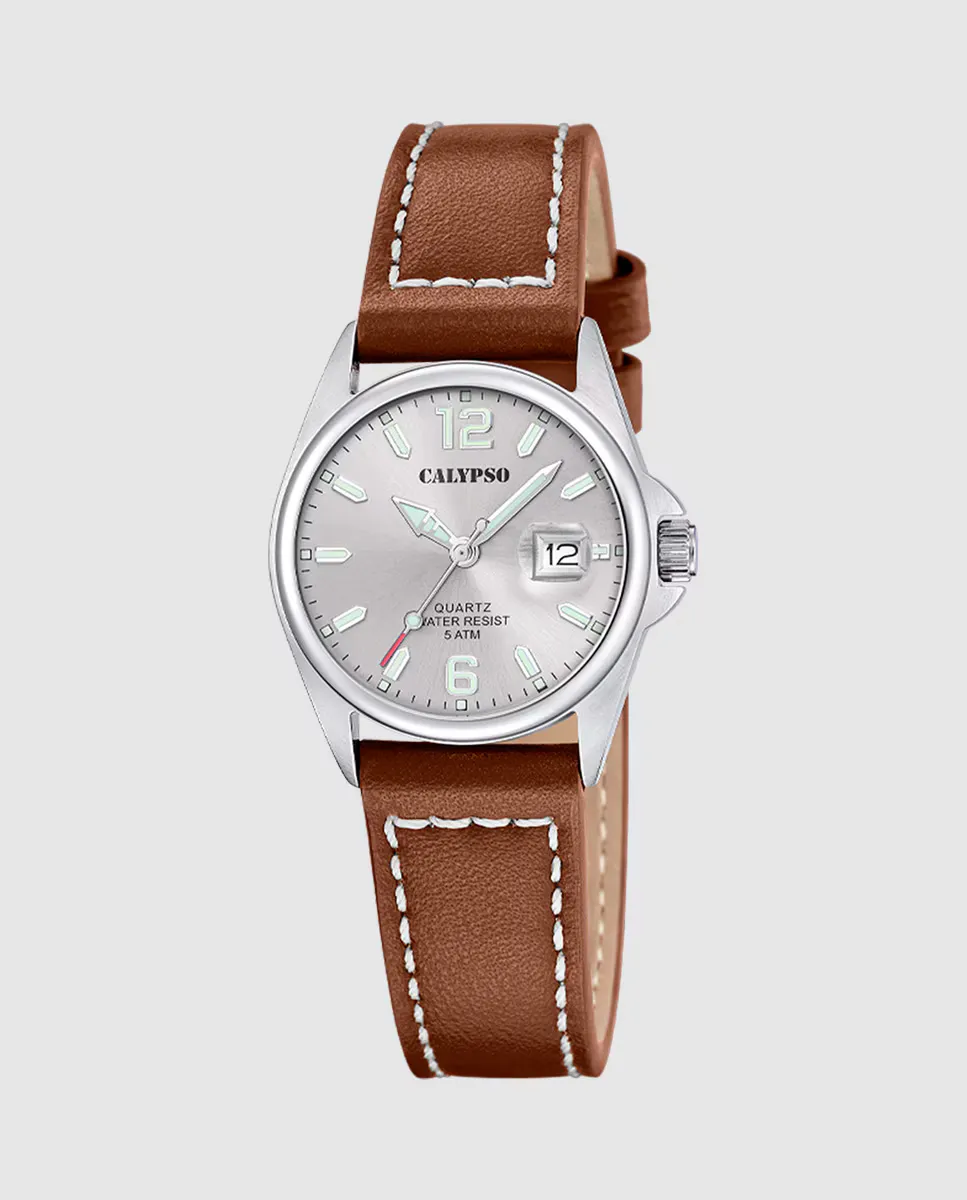 

K5871/2 Базовые женские часы из коричневой кожи Calypso