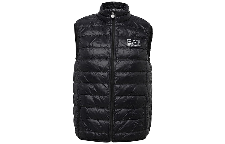 

Безрукавка на молнии с наполнителем пух Ea7 EMPORIO ARMANI, черный серебристый