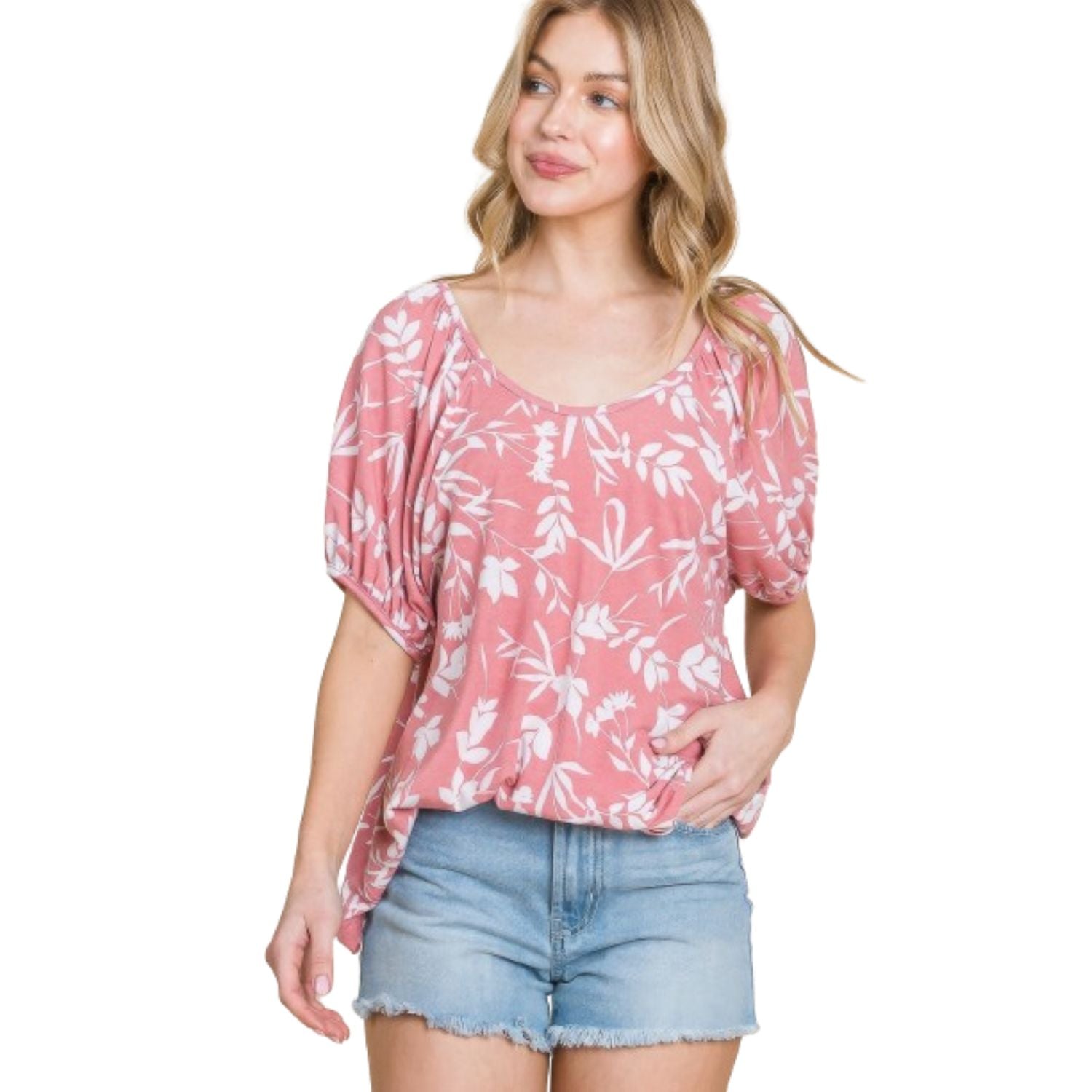 

Топ Babydoll с цветочным принтом T/r Span FASHNZFAB, цвет mauve