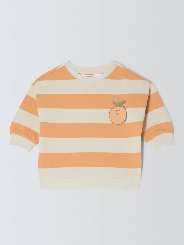 

Детская оранжевая толстовка John Lewis , цвет Orange/Cream Stripe