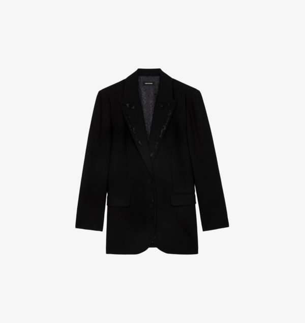 

Блейзер Viva из эластичной ткани, украшенный стразами Zadig&Voltaire, черный