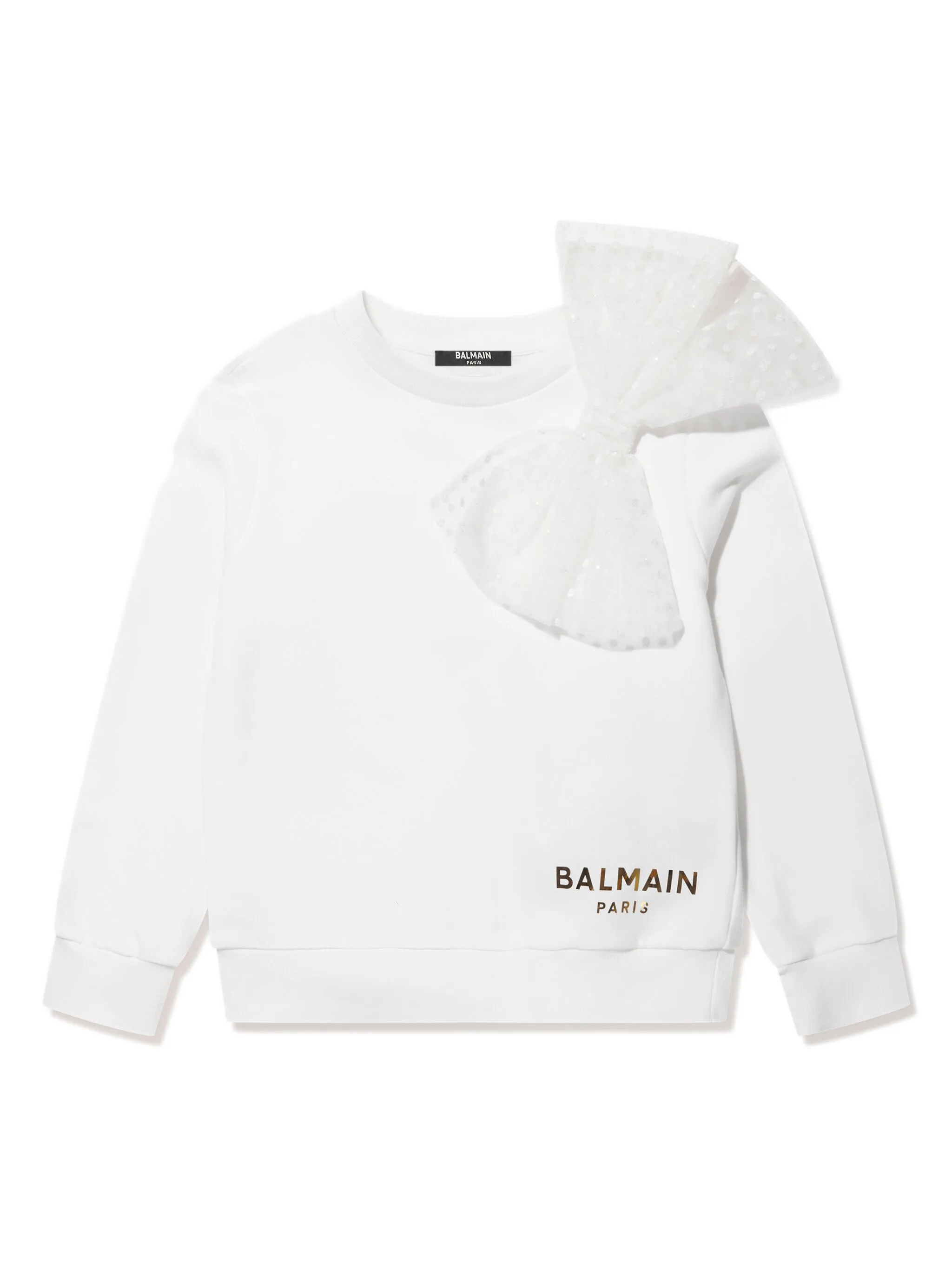 

Декорированная толстовка с бантом Balmain Kids, белый