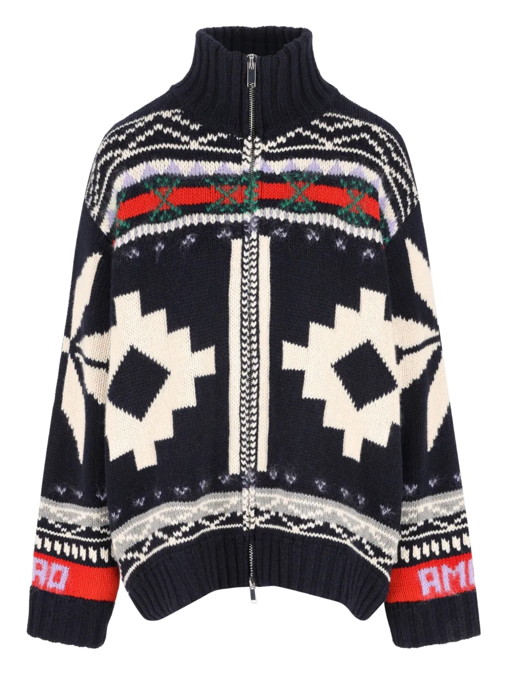 

Кардиган на молнии с узором в стиле фэр-Айл Giada Benincasa, синий