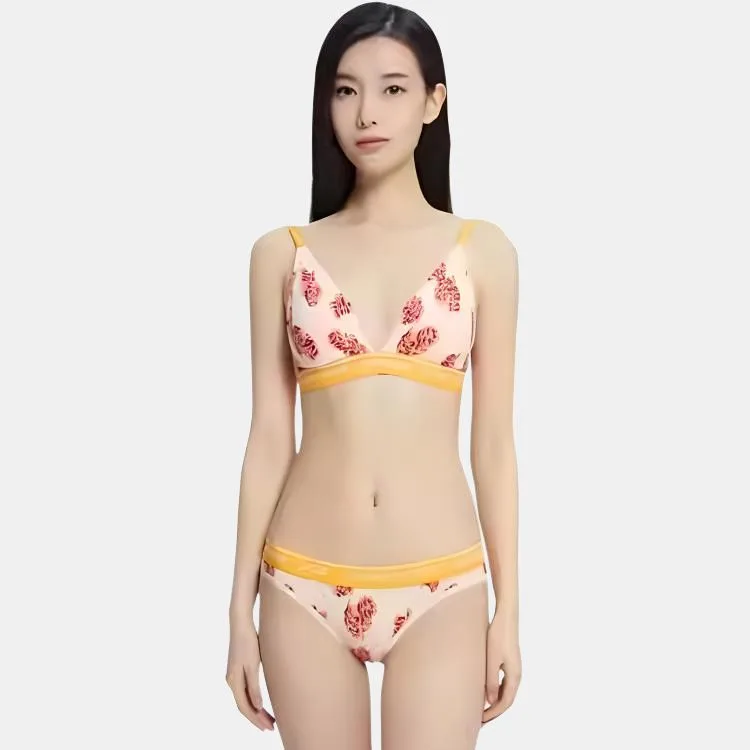 Calvin Klein Женские трусы 1 шт розовые с принтом красной розы — фото 3