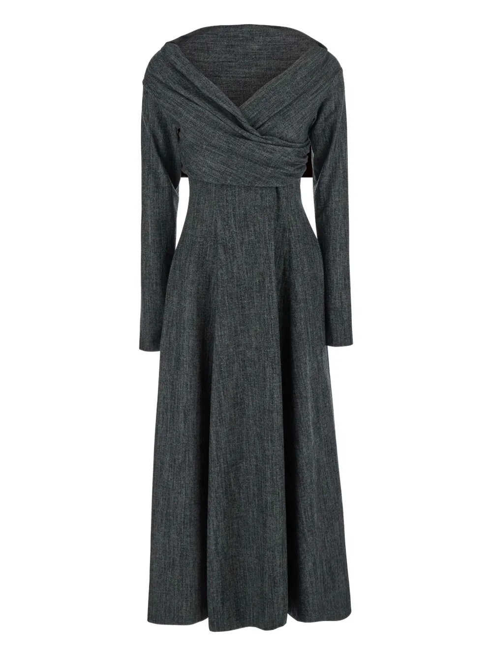 

Платье макси с открытыми плечами Alberta Ferretti, серый