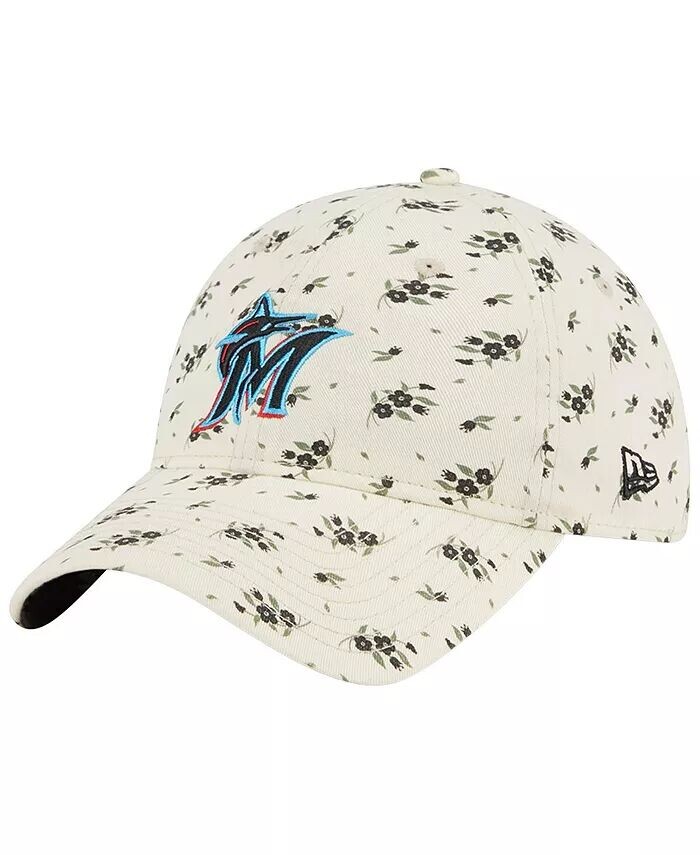 

Женская кремовая регулируемая шапка Miami Marlins Chrome Bloom 9TWENTY New Era, слоновая кость/кремовый