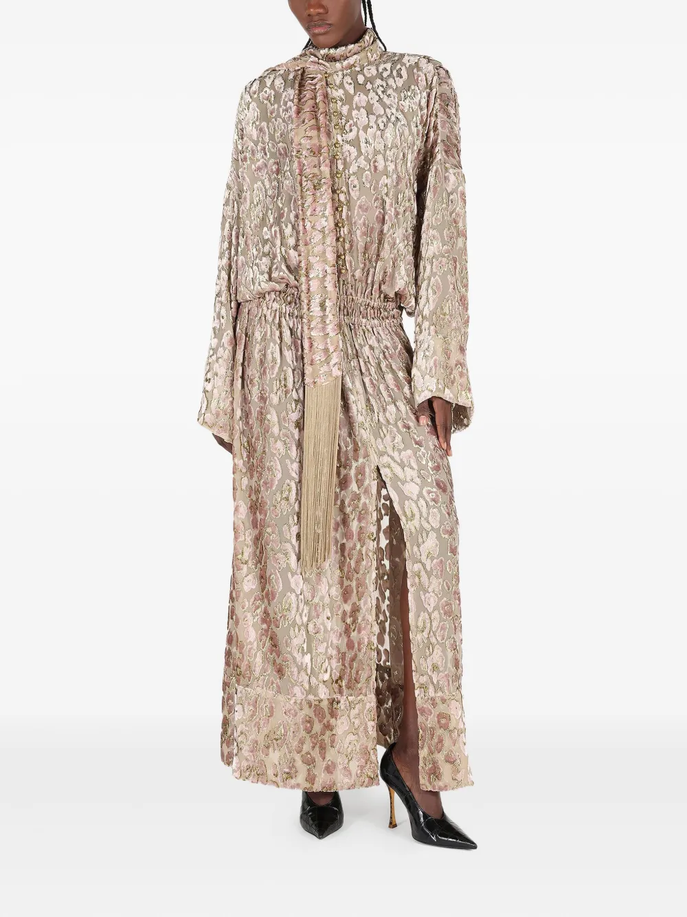 Платье макси с анималистичным принтом Roberto Cavalli, розовый — фото 2