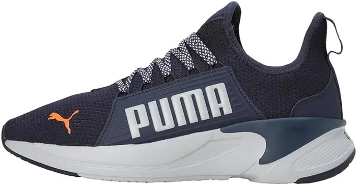 Мужские беговые кроссовки PUMA Softride Premier Slip On с широкой колодкой, Navy Platinum Gray Ultra Orange — фото 2
