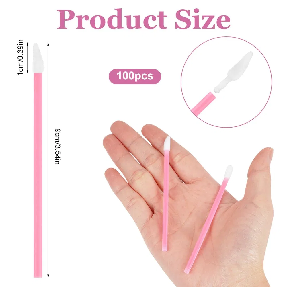 Набор из 100 одноразовых кистей для губ Alaoo, Pink 100Pcs (2 Packs) — фото 2