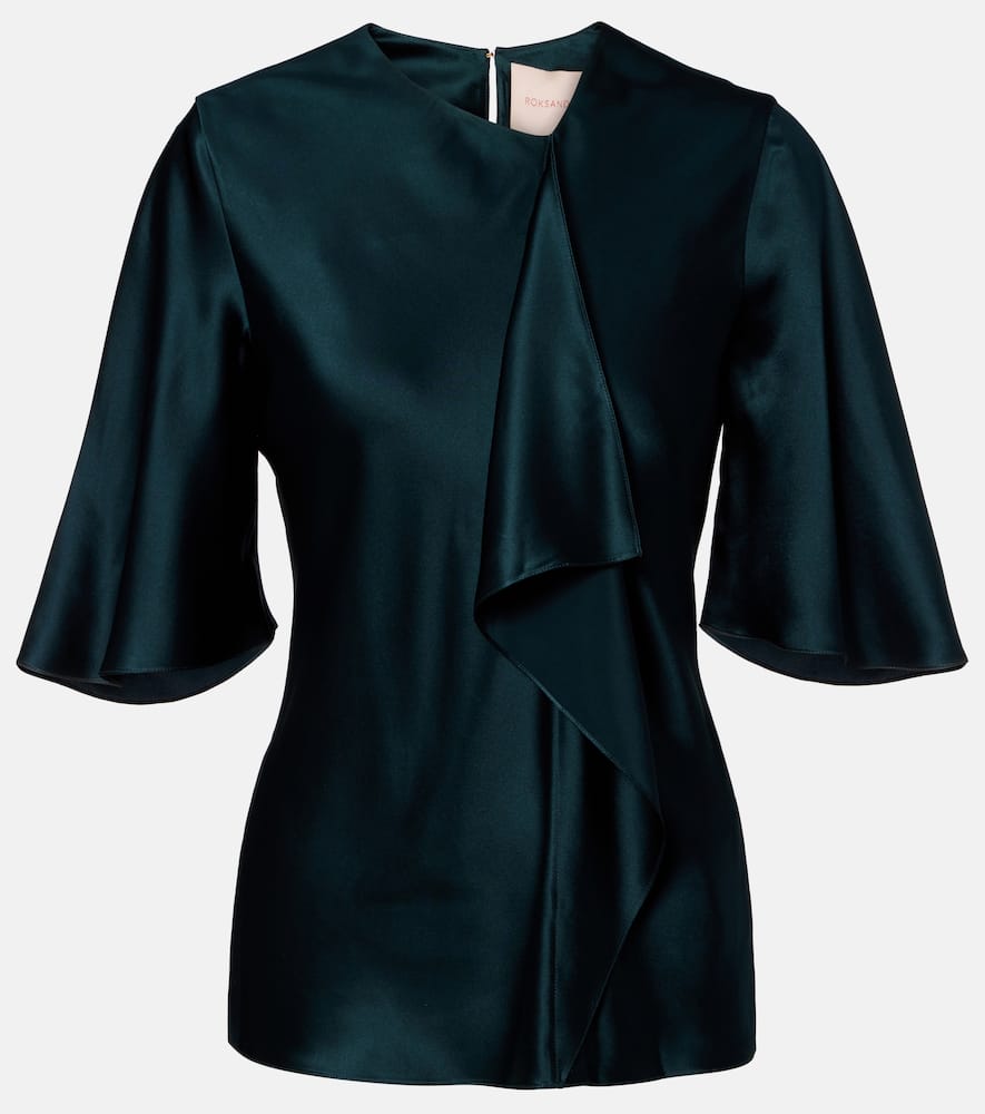 

Топ из струящегося шелкового сатина Naiara Roksanda, Dark Teal