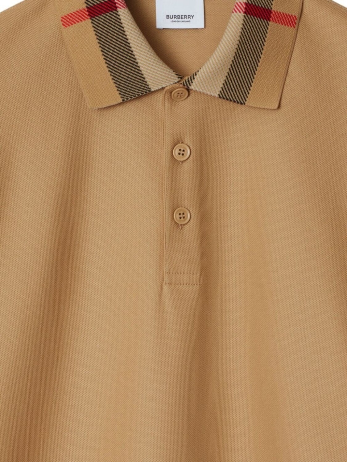 Рубашка-поло Burberry из хлопка в винтажную клетку, нейтральный цвет — фото 2