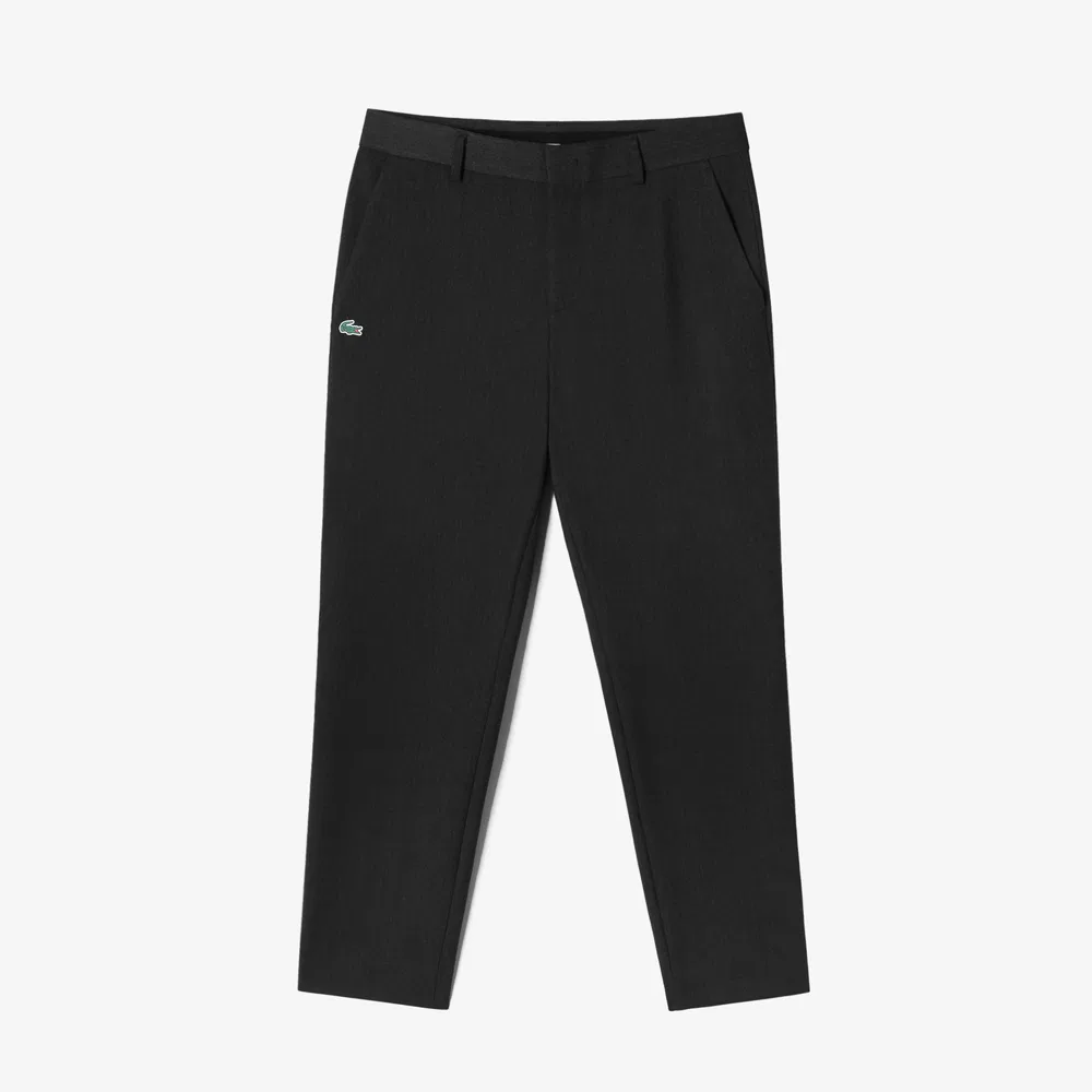 Мужские осенние брюки из имитации шерсти чёрные от Lacoste