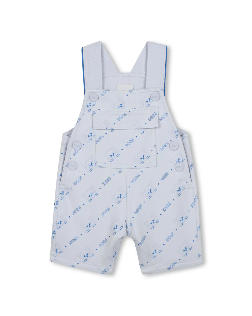 

Синий хлопковый комбинезон для мальчика BOSS Kidswear, светло-голубой