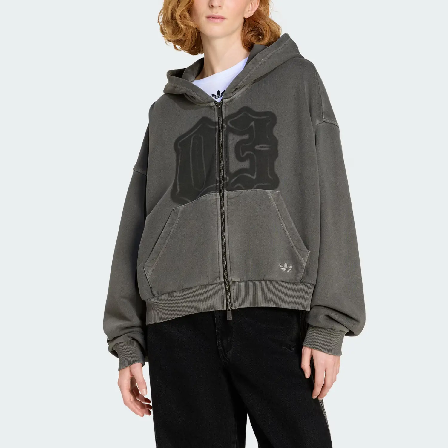 Свободная куртка FZ GFX HOODIE женская Adidas Originals, черный — фото 3