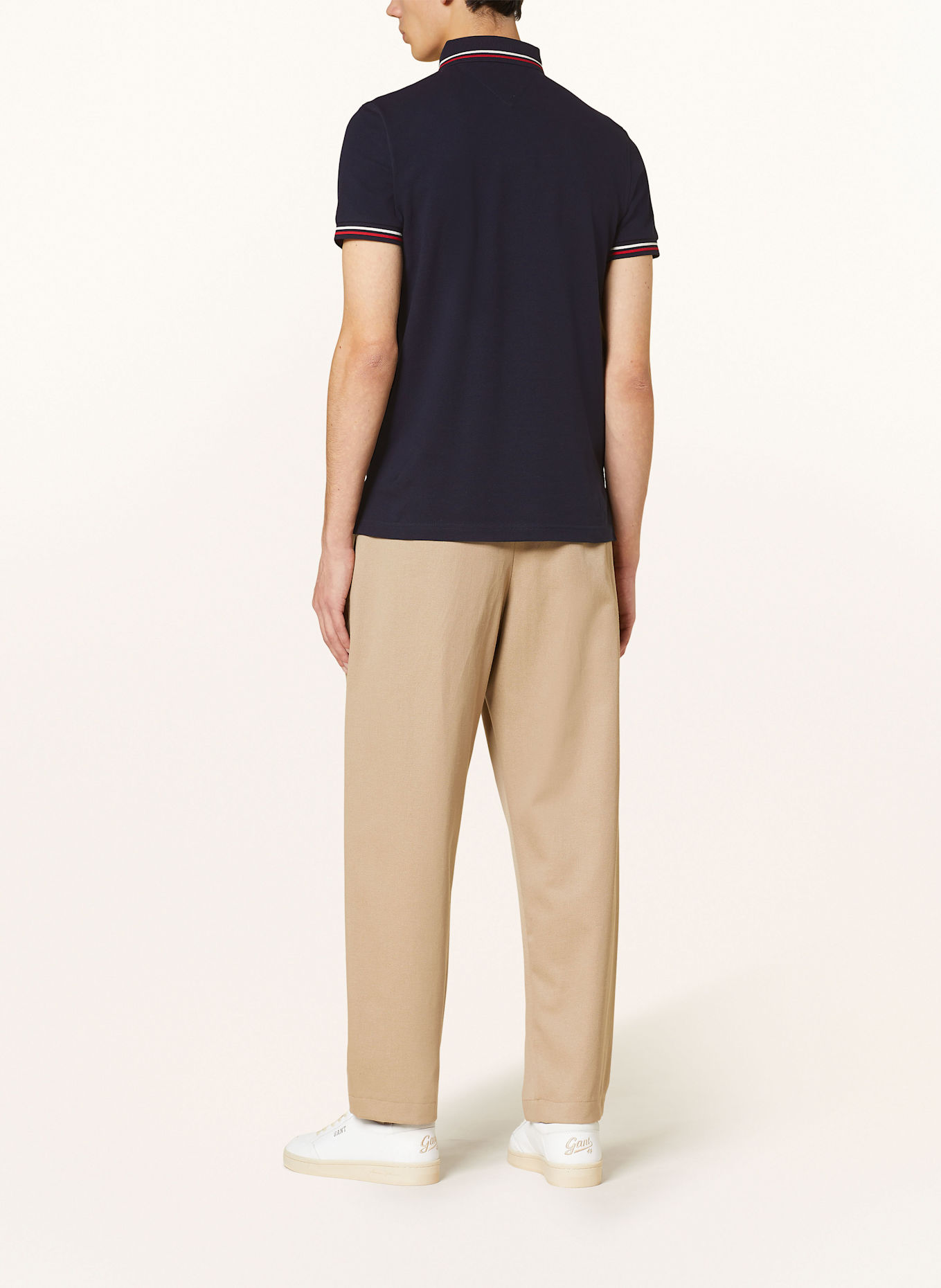 Рубашка-Поло из пике, облегающая, с кантом Tommy Hilfiger, синий — фото 3