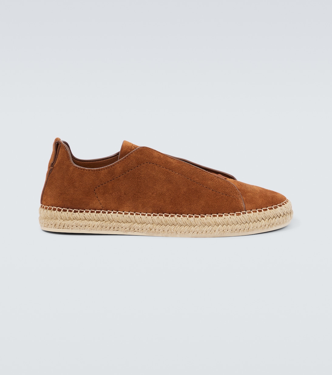 

Эспадрильи из замши с тройной строчкой Zegna, Medium Brown