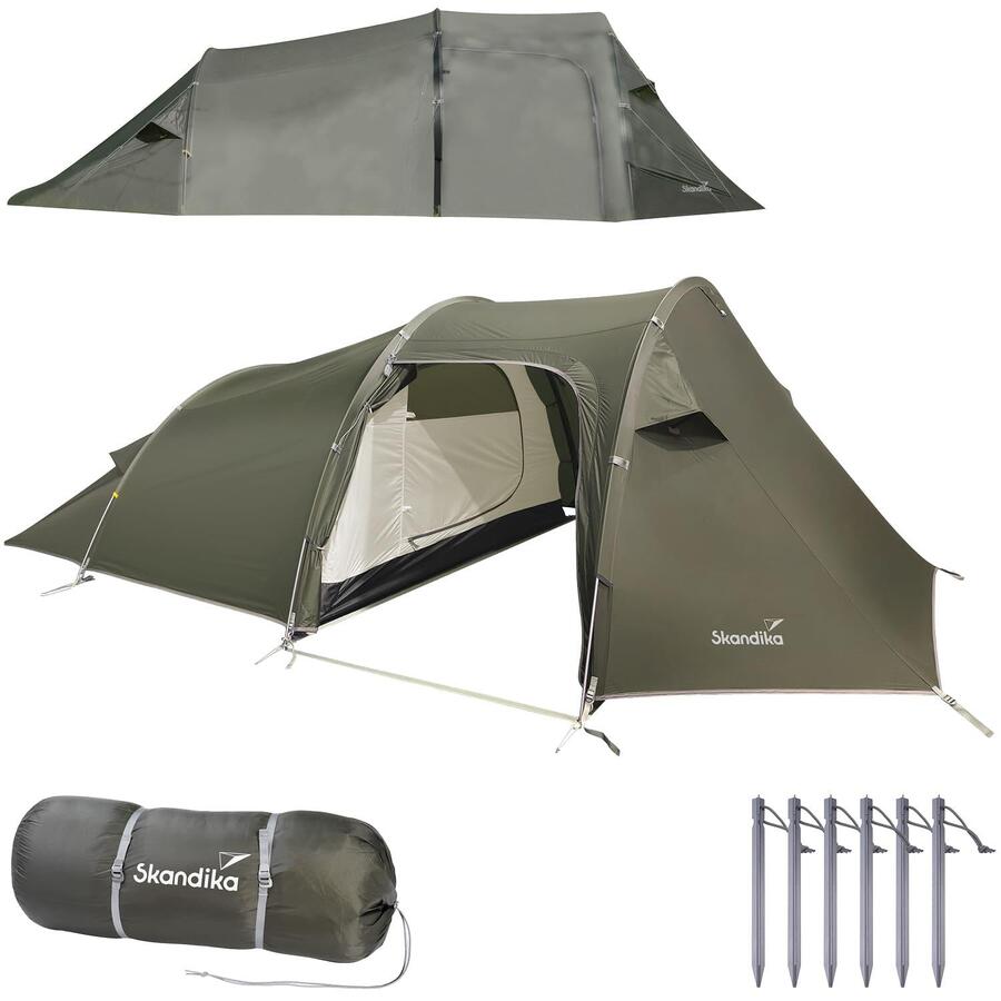

SKANDIKA Палатка для треккинга Oteren - 3 человека - Туннель - Ультралегкая - Быстрая установка