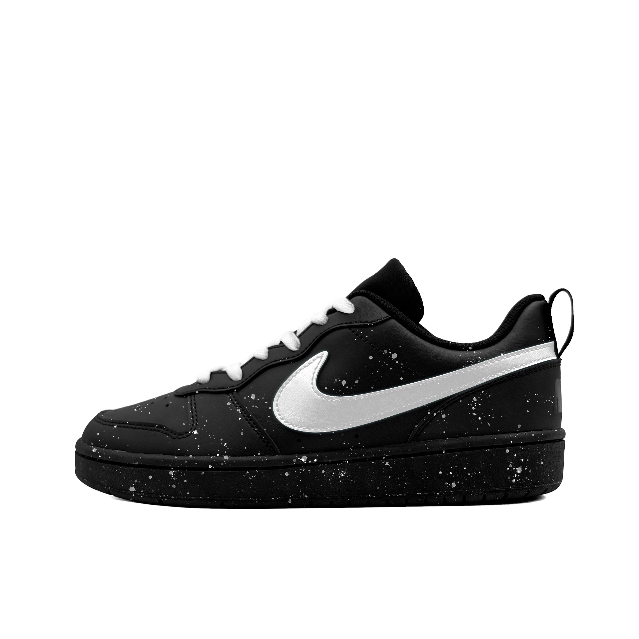 

Court Borough White Ink Splatter Slip Resistant Abrasion Resistant Low top детские скейтбординг кроссовки Nike, черный