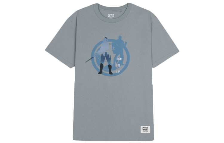 

Футболка X Marvel Co-branded Series унисекс небесно-серая Uniqlo, серый