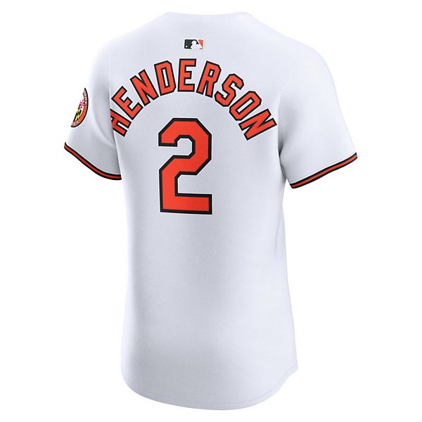 Мужская белая домашняя элитная футболка Baltimore Orioles Ганнара Хендерсона Nike — фото 4
