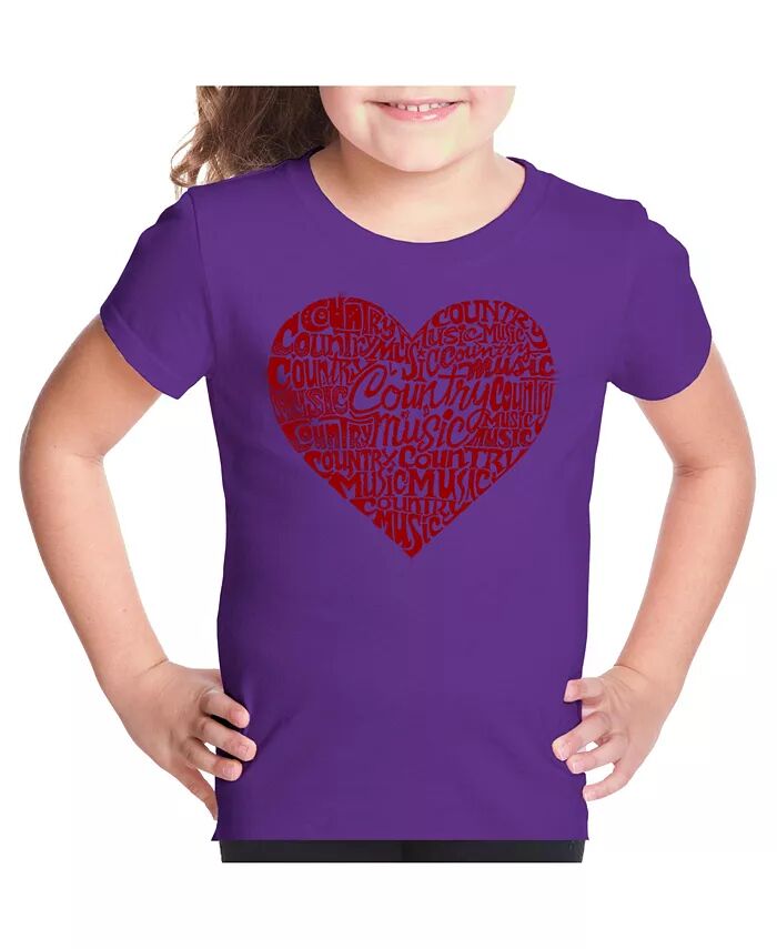 

Футболка Big Girl Word Art - Country Music Heart LA Pop Art, фиолетовый